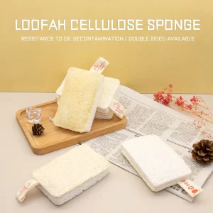 Natural Loofah Eco Friendly Heavy Duty Multi-Purpose 2cm Thick High Absorption Strong Decontamination Sponge Scouring Pad