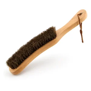 Natural Lotus Wood Horsehair Garment Suit Brush Set with Hanging Lanyard for Clothes Coats Wool Dust Removal