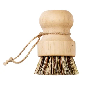 Natural Round Bamboo Handle Kitchen Wash Dishes Brush Wooden Bamboo Brush Scrub Tableware