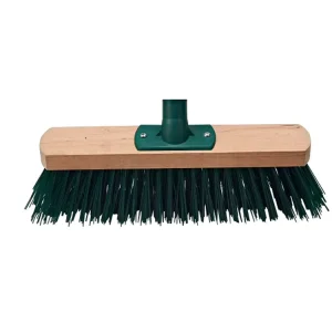 Natural Wooden Garden Hard Broom Head With PET Attachment Parts