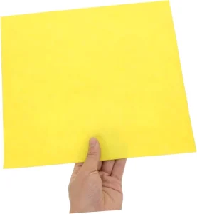 Needle punched Yellow Nonwoven Kitchen Cleaning Cloths Soft High Quality 50% Viscose + 50% Polyester 110gsm 36x40cm 20pcs roll