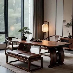 Neo-Chinese Black Walnut Solid Wood Tea Table