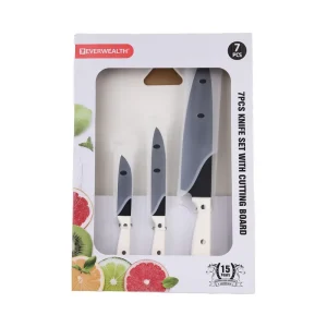 New Arrival Kitchen Knife and Cutting Board Set With Non Stick Coating Blade and PP Sheath for Kitchen Daily Use