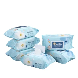 New Design 80 Piece Disposable Eco Friendly Nonwoven Baby Cleaning Wipes Hand Mouth Wet Wipe Sheet Size 15x20cm