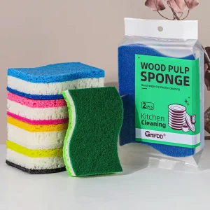 New Design Colorful S Shape Durable Three Layers Cellulose Dishwashing Sponge for Kitchen Scrubber Washing Dishes Household Tool