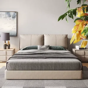 New Design Low Height Bed with Storage Function Bedroom Furniture 1.5m Double Single Bed
