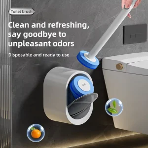 New Design Wall Mounted Plastic Toilet Brush Stand With Replaceable Brush Heads For Bathroom Cleaning