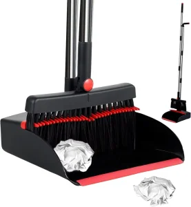 New Household Telescopic Handle Self Cleaning Hard Broom Sweeper Brush and Standing Dustpan