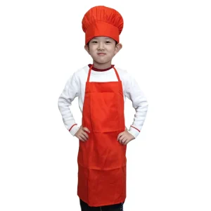 New Kids Fashion Kitchen Cute Apron Kids Apron and Chef Hat Sets