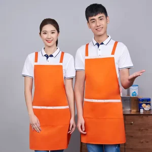 New Striped Apron With Pockets for Men Women Kitchen Hotel Coffee Shop Bakery Waiter Chef Professional Restaurant Uniform