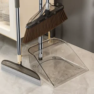 New Style High-End Broom Dustpan Set Light Luxury Sustainable Bathroom Use Transparent Beauty Soft PET High-quality
