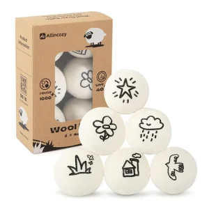 New Zealand Handmade Felt Dryer Balls 100% Natural Wool Fabric Dryer Ball XL 6 Pack Laundry Balls