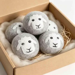 New Zealand Wool Felt Dryer Balls Organic Fabric Softener Laundry Discs