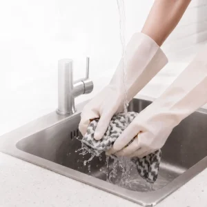 Nitrile Household Gloves Reusable Waterproof Cleaning Gloves for Kitchen Dishwashing Laundry & Daily Chores