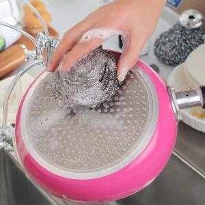 No Shedding Sustainable Stainless Steel Scouring Pad Heavy Duty Cleaning for Kitchen Pot Pan Quick Drying Dishwashing Essential