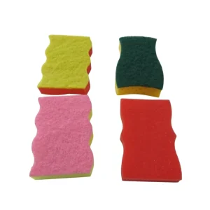 Non Scratch Dual Sided Dish Sponges Three layer Dish Scrubber Kitchen Bathroom