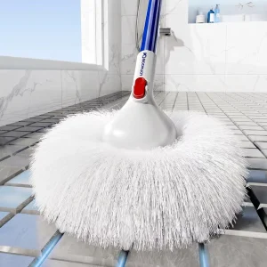 Non Scratch Long Handle Tub Brush for Bathroom Cleaning Replaceable Head Shower Tile Glass Corner Cleaning Brush