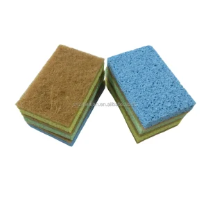 Non Scratch Scrub Sponge Cellulose Kitchen Scrubber Sponges Non Stick Cookware Washing Dishes Bathroom Household