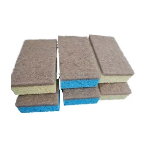 Non Scratch Scrub Sponge Multipurpose Kitchen Sisal Fiber Cellulose Sponge Dual Sided for Dish Washing Household Cleaning