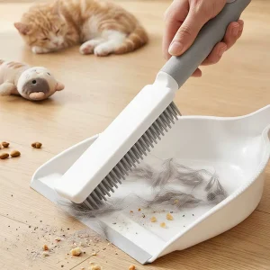 Non Scratch Silicone Handheld Broom and Dustpan Set, Tabletop Sweeper, Dense Soft Rubber Bristle for Kitchen Counter, Car