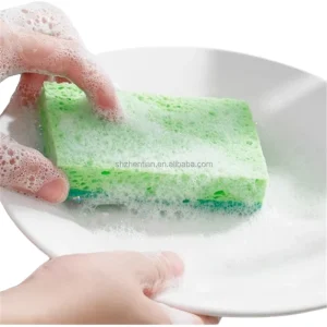 Non Scratch Washing Wood Pulp Fiber Compressed Cellulose Sponge for Kitchen Cleaning