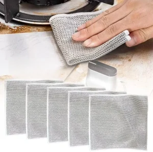 Non Scratch Wire Cleaning Cloths Reusable Multipurpose Scrub Rags for Dishes Sinks Countertops and Stoves (Wet Dry) W23 418
