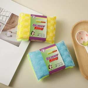 Non metal Double Sided Non Scratch Oil free Kitchen Sponge Scouring Pad