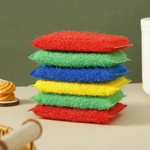 Non-scratch Fabric Kitchen Scourer 250% to 500% Water Absorption Anti-bacterial Used Black Sponge Scouring Pad