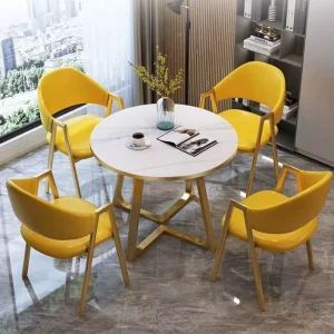 Nordic Small Modern Wood Dining Table Sets Sintered Stone 6 Chairs Hotel Marble Dining Table and Chairs Set 4 Furniture