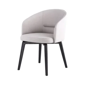 Nordic Solid Wood Dining Chair with Soft Upholstered Seat for Home Restaurant Hotel Cafe