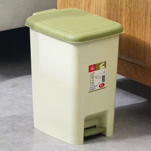 Nordic Style Rectangular Plastic Trash Can with Lid Household Foot Pedal Waste Bin for Waste Management