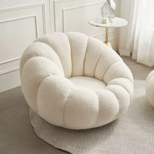 Nordic Teddy Wool Fabric Single-Seater Accent Armchair