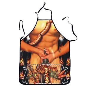 Novelty Funny Reusable Durable Fashionable Polyester Kitchen Adult Party Apron for Joke Gift