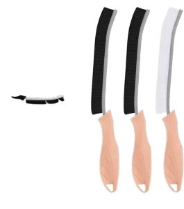 Nylon Bristles Cleaning Brush Crevice & Grout Brush Plastic Handle Handheld for Kitchen Bathroom & Vehicle (Light Pink)