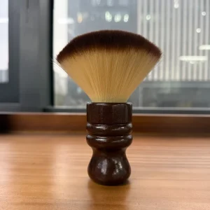 Nylon Fabric Hair Barber Duster Brush Shaving with Solid Wood Handle for Haircut Cleanup and Salon Use