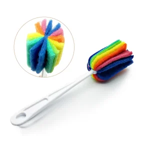 Nylon Long Handle Cup and Bottle Washing Brush for Glass Tea Cup and Baby Bottle Cleaning Sponge Brush