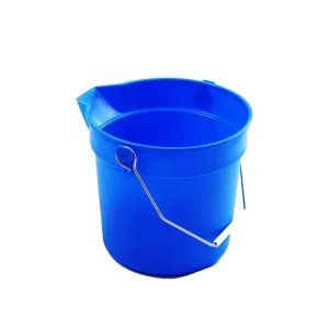 O Cleaning Multi Purpose 10L Plastic Round Utility Cleaning Bucket WIth Spout and Handle Heavy Duty Industrial Storage Container