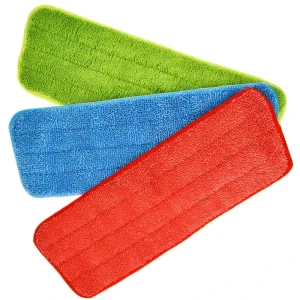 O Cleaning Upgraded Thick 16″ Absorbent Velcro Microfiber Flat Mop Pad Reusable Washable Wet Dry Floor Cleaning Mop Head Refill