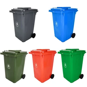 ODM OEM Outdoor Large Plastic Storage Bucket 360L Open Top Rolling Cover Waste Bin EN840