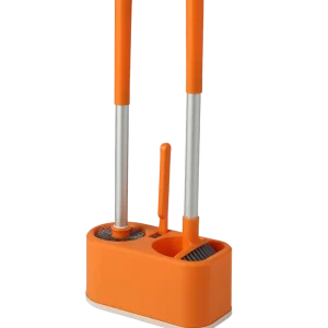 OEM 3-in-1 WC Brush Set with Triple-Head Scrubber and Holder, MOQ 500 Sets, Manufacturer China Direct