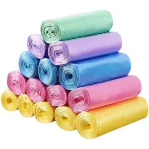 OEM Bio Branded Clear Plastic Trash Bin Bottom Gusset Garbage Rubbish Bag for Household Use