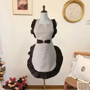 OEM Cake Kitchen Cooking Dress Cosplay Costume Custom Logo Aprons for Women Girls Baking Apron with Pockets Lovely Cotton Apron