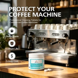 OEM Coffee Machine Cleaner Tablets Private Label Descaling Tablets Bulk Eco Biodegradable Coffee Maker Cleaner