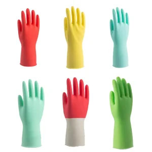 OEM Custom Household Gloves Yellow Rubber Latex Reusable Dishwashing Gloves