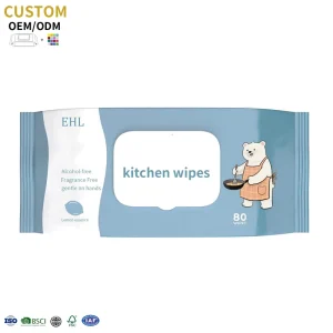 OEM Custom Logo Big Size Eco-Friendly Kitchen Cleaning Wet Wipes Manufacturer