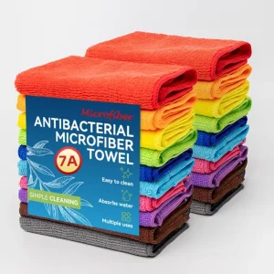 OEM Custom Logo Microfiber Cleaning Cloths Washable Kitchen Dish Cloth Reusable 80%Polyester 20%Polyamide Antibacterial Towels