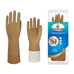 OEM Custom Reusable Waterproof Flexible Natural Latex Rubber Household Gloves Anti-Slip Kitchen Bathroom Cleaning Laundry