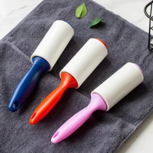 OEM Custom Straight Handle Plastic Lint Roller Reusable Tearable Paper Sticky Roller for Pet Hair Clothes Removal