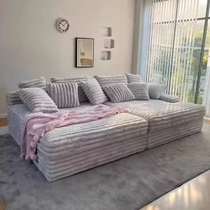 OEM Custom Vacuum Compressed Sofa Bed Modular Velvet High Density Sponge Apartment Hotel Villa Gym Leisure Modern Design