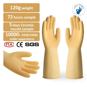 OEM Customization 100% General Purpose Waterproof Fishing Safety Winkle Palm Latex Gloves